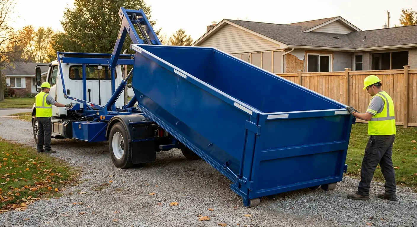 Roll-off dumpster rental delivery truck in Pasco, WA
